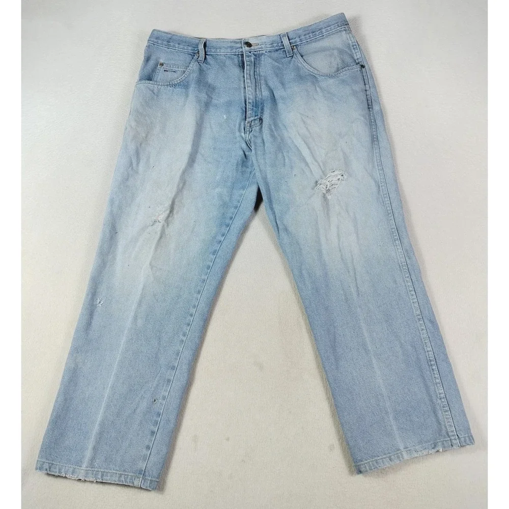 Vintage Walls Jeans Mens 40 Blue Relaxed Fit Straight Denim Distressed Workwear